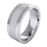 Men's Shape Brushed Center Polished Sides Wedding Ring