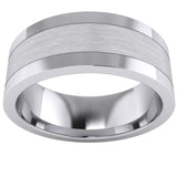 Men's Shape Brushed Center Polished Sides Wedding Ring