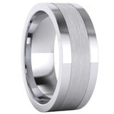 Men's Shape Brushed Center Polished Sides Wedding Ring