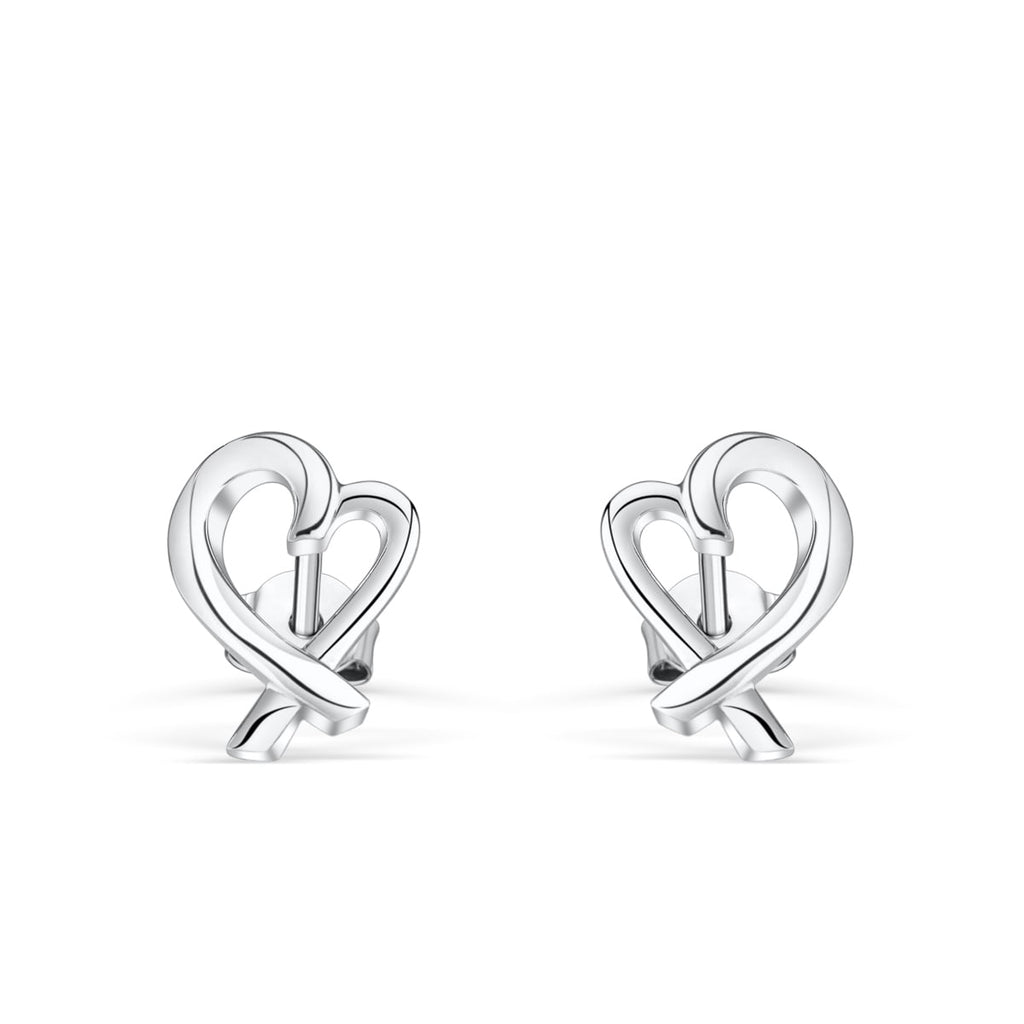 Heart Shaped Stud Bridal Earrings