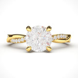 Round Petite Twisted Engagement Ring