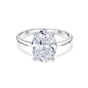 Oval Hidden Halo Engagement Ring